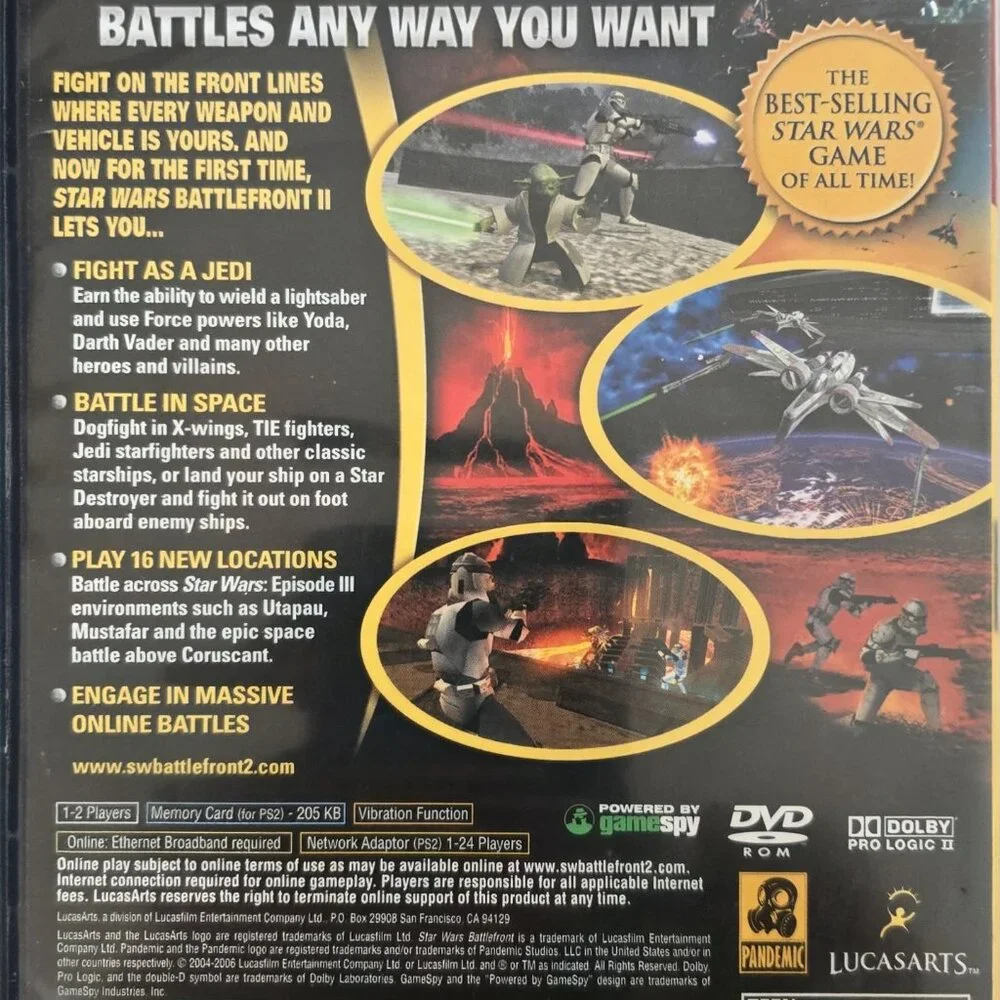 Star Wars Battlefront Greatest Hits PS2 Game Complete With Case & Manual LucasAr